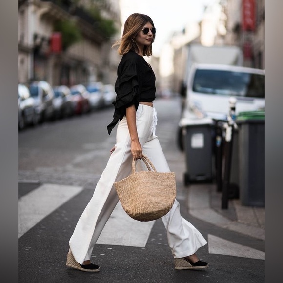 TONI PONS Striped Back Strap Cotton Canvas Open Toe Wedge Espadrilles CALPE 9.5 - Picture 2 of 13